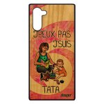 Coque en bois silicone galaxy note 10 j'peux pas j'suis tata drole bande dessine jpeux rose design humour ...