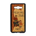 Coque bois silicone humour j'peux pas j'suis papy a5 2015 marron enfant noir cadeau fete des grands peres ...