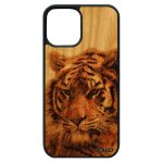 Coque en bois silicone iphone 12 pro max et tigre housse fauve design de protection dessin telephone ...