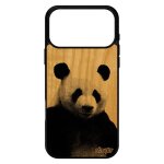 Coque en bois silicone pour iphone 17 pro max panda case telephone housse jolie rigide animaux unique ...