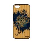Coque en bois silicone pour iphone 5 5s se et infini love coeur telephone apple iphone 5 iphone 5s iphone ...