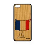 Coque bois silicone iphone 5c drapeau france fran�ais rigide coupe d'europe noir rugby jo motif coupe ...