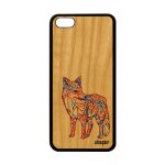Coque en bois silicone iphone 5c renard bleu bebe telephone animaux pastel apple iphone 5c