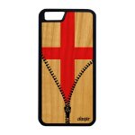 Coque bois silicone iphone 6 6s plus drapeau angleterre anglais jo basket
