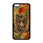 Coque en bois silicone iphone 6 6s tigre syberie orange dessin design 4g a