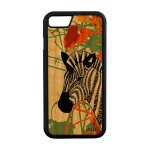 Coque en bois silicone iphone 7 zebre dessin de protection cheval tribal a iphone 7