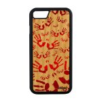 Coque bois silicone iphone 8 empreinte main rouge petites smartphone noir iphone 8