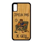 Coque bois silicone j'peux pas je geek iphone x je antichoc drole gamer housse console bande dessin�e ...