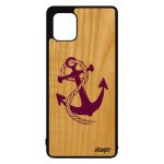 Coque bois silicone note 10 lite ancre fantaisie de bateau design etui chaine rayure femme n�ud marini�re ...