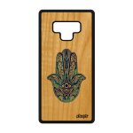 Coque bois silicone pour note 9 main de fatma bleu porte bonheur samsung galaxy note 9