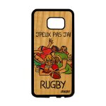 Coque bois silicone s7 edge j'peux pas j'ai rugby rouge humour de samsung galaxy s7 edge