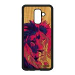 Coque bois silicone samsung galaxy a6 plus 2018 lion pochoir street art rose pop art sm - a605f design ...