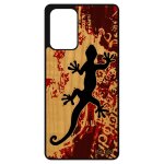 Coque en bois silicone samsung galaxy a72 salamandre femme dessin amour housse 4g de protection lezard ...