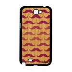 Coque en bois silicone pour samsung galaxy note 2 moustache couleur noir dessin