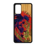 Coque bois silicone pour samsung galaxy s20 + plus lion roi housse animal felin peinture cover lionne ...