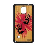 Coque en bois silicone samsung note 4 et main rose peinture de protection samsung galaxy note 4