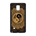 Coque en bois silicone pour samsung note 4 yin et yang artistique color� samsung galaxy note 4