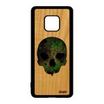 Coque bois silicone tete de mort huawei mate 20 pro housse vert case crane homme