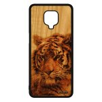Coque en bois silicone tigre redmi note 9 pro tigresse animal de tasmanie animaux felin housse fauve ...