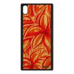 Coque bois sony xperia xa1 ultra silicone fleurs feuille housse design motif etui floral rouge smartphone ...