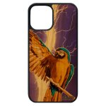 Coque bois veritable de protection iphone 12 pro max silicone perroquet tropical original perruche oiseau ...