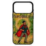 Coque bois veritable silicone pour iphone 17 pro max super bricolo drole cadeau de noel comics bd noir ...