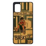 Coque en bois veritable silicone j'peux pas j'ai basket pour samsung a31 mobile drole panier original ...