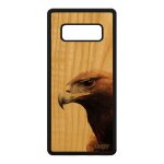 Coque bois veritable silicone samsung galaxy note 8 aigle animaux mobile noir nature cover royal animal ...