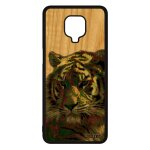 Coque bois pour xiaomi redmi note 9 pro silicone tigre noir pop art predateur peinture animal personnalis� ...