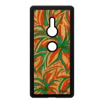 Coque en bois xperia xz2 silicone fleurs peinture artisanal caoutchouc texture de protection nature case ...