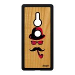 Coque bois xperia xz2 silicone monsieur moustache portable homme original a sony xperia xz2