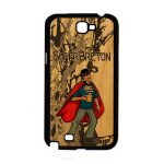 Coque super breton pour galaxy note 2 en bois silicone gris drole heros housse humour texte comique etui ...