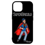 Coque super bricolo iphone 15 silicone drole bd papa etui noir bricoleur souple humoristique texte design ...
