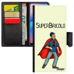 Coque super bricolo pour samsung a25 5g simili cuir a rabat porte cartes dessin comique p�re texte de ...