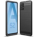 Coque bross�e noire samsung galaxy a52 4g / a52 5g carbon fiber antichoc - accessoires pochette case ...