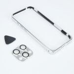 Coque bumper en alliage d'aluminium pour iphone 15 pro argent