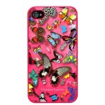 Coque butterfly parade de christian lacroix couleur grenadine pour iphone 4