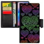 Coque c�ur galaxy note 9 rabat housse case personnalis� love motif cadeau saint valentin vert amitie ...