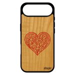 Coque coeur pour iphone 17 air bois silicone solide love cupidon rouge symbole portable personnalis� ...