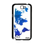Coque carte monde pour samsung galaxy note 2 silicone rigide atlas texture pays terre case original etui ...