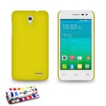 Coque case alcatel pop s3   pearls   silicone jaune rigide (tpu)