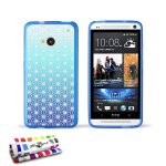 Coque case htc one m7 asanoha contour bleu silicone souple (tpu) Coque case htc one m7 asanoha contour bleu silicone souple (tpu)