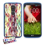 Coque case lg g2   zebra boubou   silicone bleu souple (tpu)