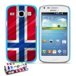 Coque case samsung galaxy core   drapeau danemark   silicone bleu rigide (tpu)