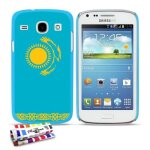 Coque case samsung galaxy core   drapeau kazakhstan   silicone bleu rigide (tpu)