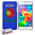 Coque case samsung galaxy grand prime   ballon portugal   silicone bleu rigide (tpu)