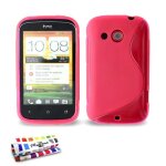 Coque case sony htc desire c / a320 rose  le s  silicone souple (tpu)