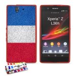 Coque case sony xperia z   drapeau france   silicone rouge souple (tpu)