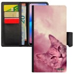 Coque chat mate 20 pro cuir portefeuille silicone cover matou rose etui mobile nuage aimante animal ...