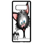 Coque - chat noir 2 - compatible avec samsung galaxy note 8. 0 - plastique - bord noir